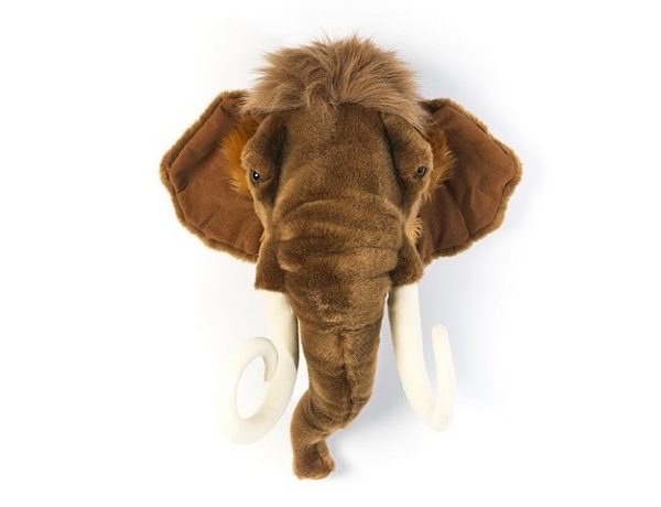 Dierenkop Mammoet Wild & Soft aan de muur kinderkamer babykamer aan de muur hip