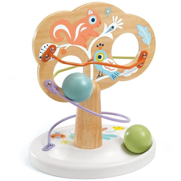 Wijs west Djeco Djeco Ballenboom Babytree DJ06122 Djeco: Babytree is houten speelgoed voor peuters vanaf 18 maanden. Laat de ballen door de boomn over het frame rollen