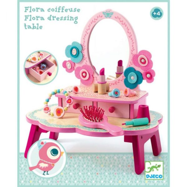 dj06553 djeco kaptafeltje flora 3070900065536 Wijs West Roze kapper make-up spelen pretend and play
