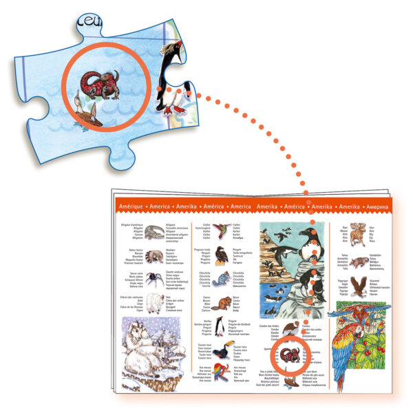 Djeco Observatie Puzzel Dieren van de Wereld 100 pcs - Afbeelding 5