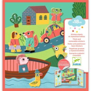 Djeco Herplakbare Stickers Dieren