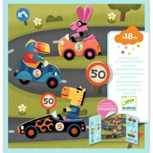 Djeco Herplakbare Stickers Auto's
