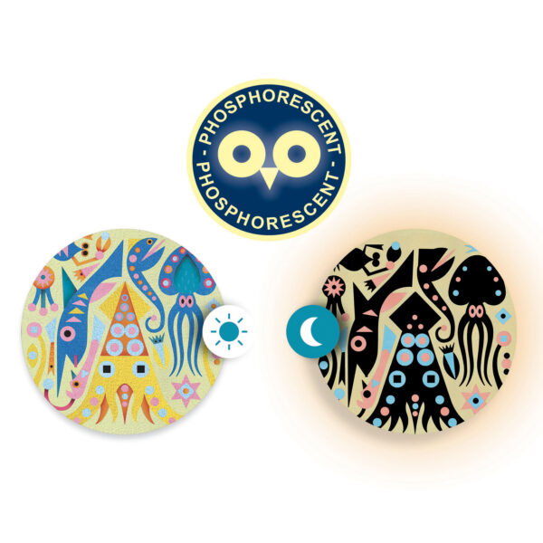 Djeco Knutselset 'glow in the dark' zand Zeedieren - Afbeelding 2