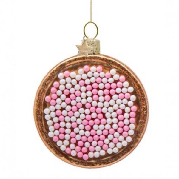 Vondels Kerstbal Beschuit met Muisjes Roze