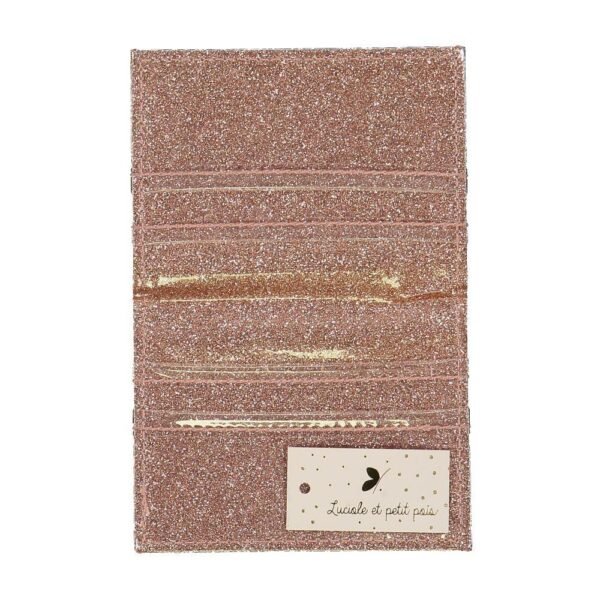 Luciole et Petit Pois Kaarthouder Portemonnee - Roze glitter