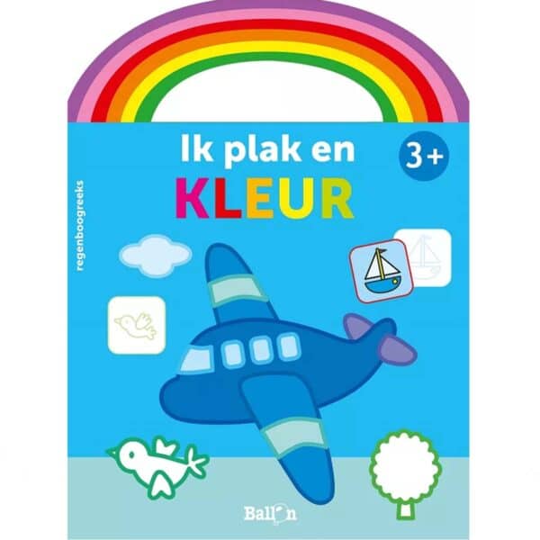 Ik plak en kleur Vliegtuig