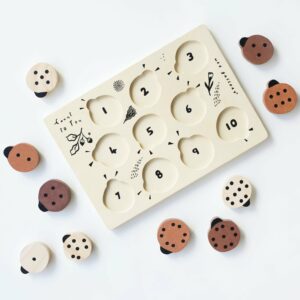 Wee Gallery Houten Puzzel -Cijfers Lieveheersbeestjes
