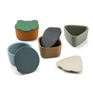 Liewood Toto snack box 4-pack - Blue Multi Mix