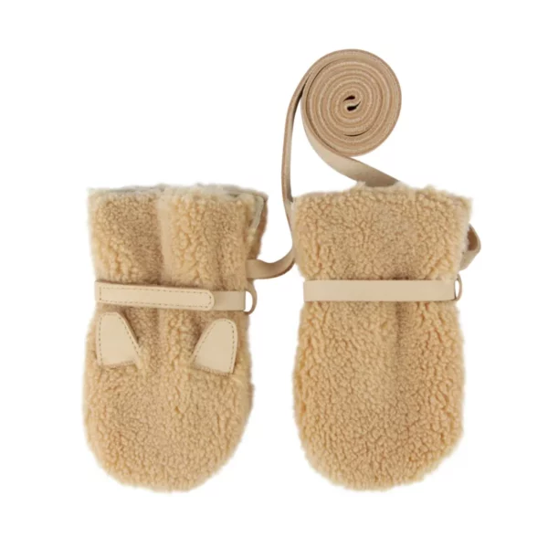 Donsje Richy Mittens | Lion Caramel Curly Faux Fur