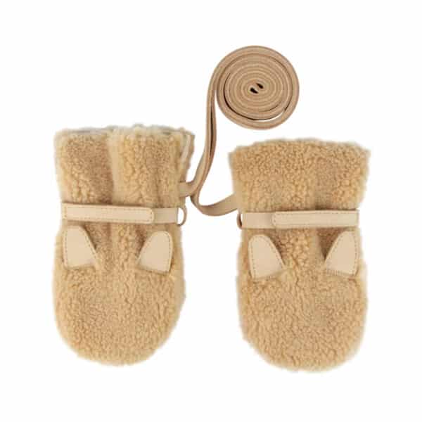 Donsje Richy Mittens | Lion Caramel Curly Faux Fur