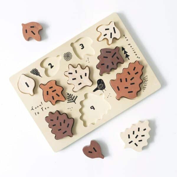 Wee Gallery Houten Puzzel - Cijfers Bladeren