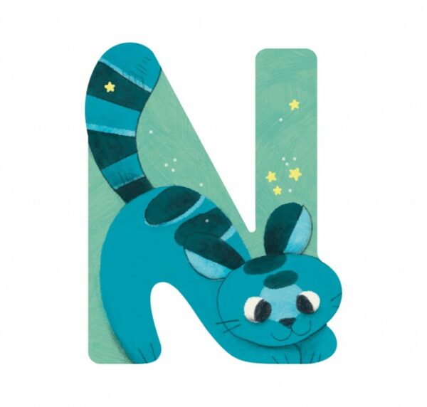 Moulin Roty Letter N - Hout Blauw