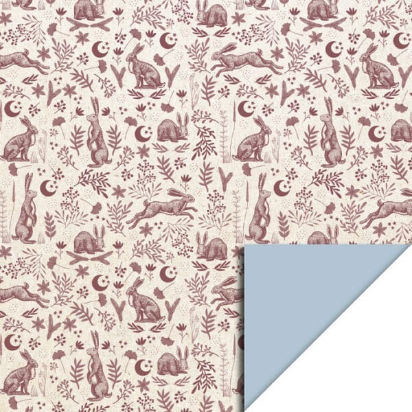 Rol Inpakpapier Vintage Hare Nature - Sky Blue