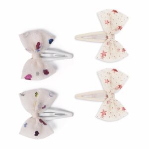 Wijs west Konges Sløjd Konges Sløjd 4-Pack Tulle Bowie Hairclips Heart Of Gold Multi/Etoile Pink Sparkle 5712982982100 Konges AW22 Verzorging Haaraccessoires Haarspeldjes