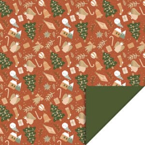 Rol Inpakpapier X-mas - Time Cognac - Forest Green