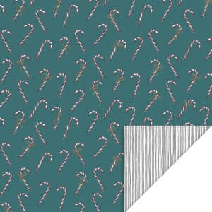 Rol Inpakpapier X-mas - Candy Blue - Stripes