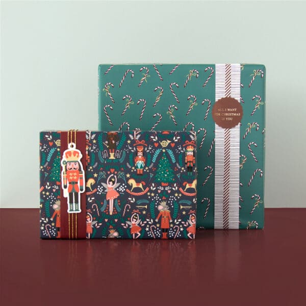 Rol Inpakpapier X-mas - Candy Blue - Stripes
