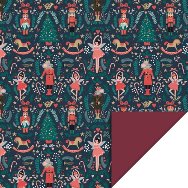Rol Inpakpapier X-mas - The Nutcracker Dark - Red