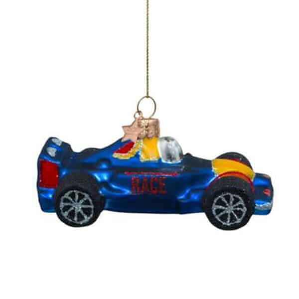 Vondels Kerstbal Blauwe Raceauto