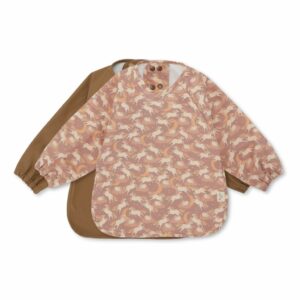 Konges Sløjd 2 Pack Dinner Bib With Sleeves Unicorn Blush/Toasted Coconut