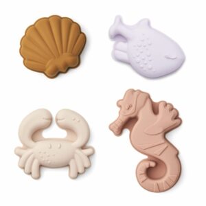Liewood Gill Sand Moulds 4-Pack Seashell Pale Tuscany