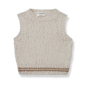 Wijs west 1+ in the Family 1+ In The Family Kimi Vest Biscotto  SS23 Family Kleding & Accessoires Baby Bovenstukjes