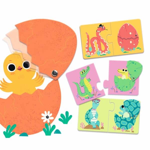 Djeco Puzzel Duo - Dieren in een Ei