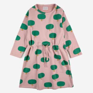 Wijs west Bobo Choses Bobo Choses Green Tree All Over Dress   AW23 Bobo Kleding & Accessoires Rokjes & Jurkjes