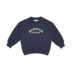 Wijs west House of Jamie House of Jamie Sweatshirt Classic Blue + "Bonjour Monsieur" 8719654121628 AW23 HOJ Kleding & Accessoires Sweaters & Truien