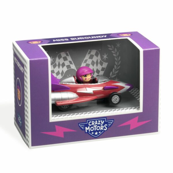 Wijs west Djeco Djeco Crazy Motors - Auto - Miss Burgundy 3070900054837 Djeco Aug23 Speelgoed & Spellen Voertuigen