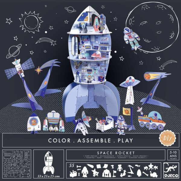 Wijs west Djeco Djeco Space Rocket Diy - Ruimte Raket 3070900080096 Djeco Aug23 Speelgoed & Spellen Knutselen