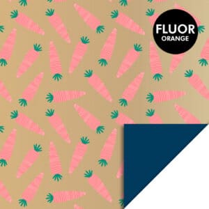 Rol Inpakpapier Wortel Gold Fluor Orange - Blue