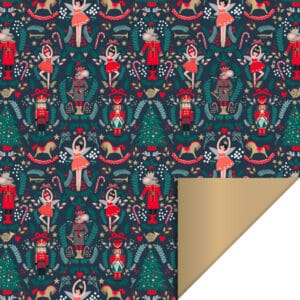 Rol Inpakpapier X-mas - The Nutcracker Dark - Gold