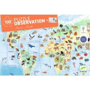 Djeco Observatie Puzzel Dieren van de Wereld - 100 pcs