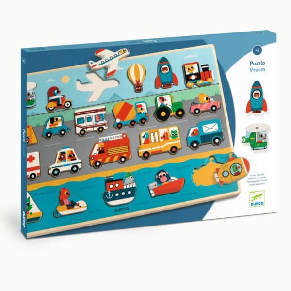 Djeco Reliëfpuzzel Puzzlo Vroom - 22 Pcs