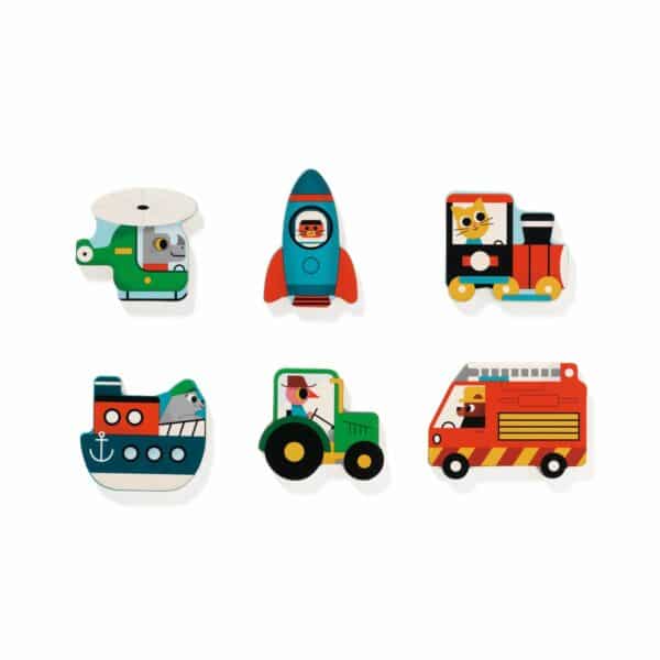 Djeco Reliëfpuzzel Puzzlo Vroom - 22 Pcs