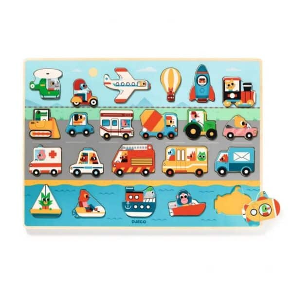 Wijs west Djeco Djeco Reliëfpuzzel Puzzlo Vroom - 22St  Djeco ap24 Speelgoed & Spellen Puzzels