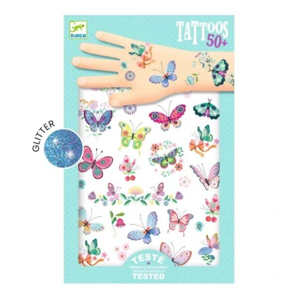 Wijs west Djeco Djeco Tattoos Droomvlinders  Djeco ap24 Speelgoed & Spellen Verkleden Tatoeages