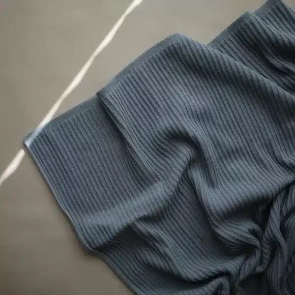 Mushie knitted blanket Ribbed Smoke