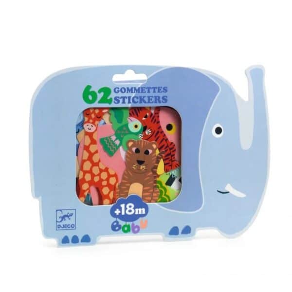 Wijs west Djeco Djeco Grote Stickers - Safari Dieren 3070900000599 Djeco Jun24 Speelgoed & Spellen Knutselen