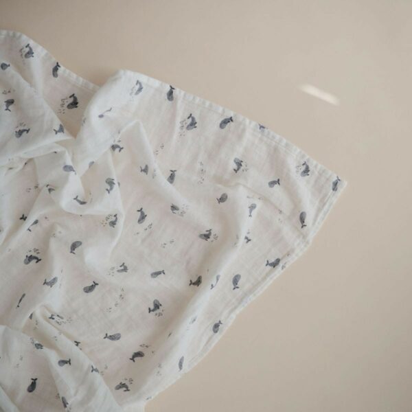 Mushie Swaddle Whales