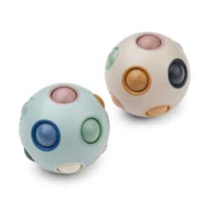 Wijs west Liewood Liewood Solene Puzzle Ball 2-Pack Ice Blue Multi Mix 5715493378011 Liewood AW24 Speelgoed & Spellen Babyspeelgoed