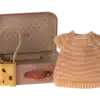 Maileg Knitted dress and bag in suitcase, Big sister mouse