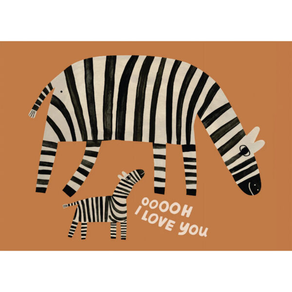 Petit Monkey Postkaart Zebra Ooooh I love you