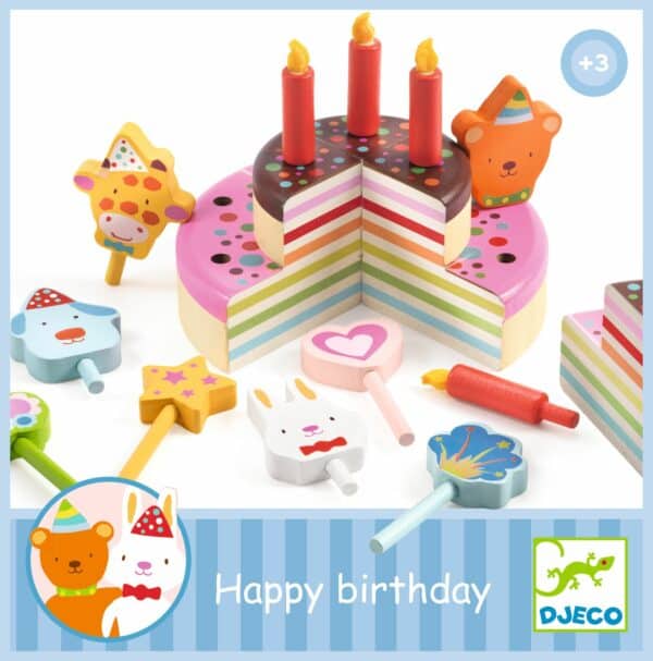 Djeco Houten verjaardagstaart Happy Birthday