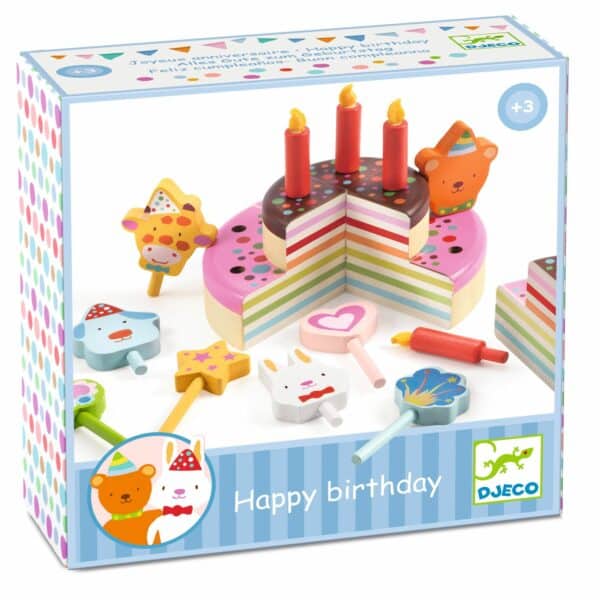 Djeco Houten verjaardagstaart Happy Birthday