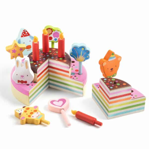 Djeco Houten verjaardagstaart Happy Birthday