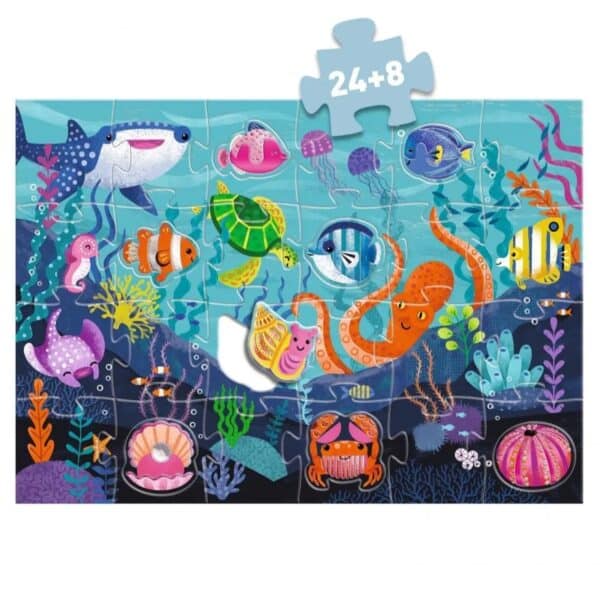 Djeco Djeco Reuzepuzzel Geant Zee - 24 Stukjes 3070900071667 Djeco okt24 Speelgoed & Spellen Puzzels  Wijs west