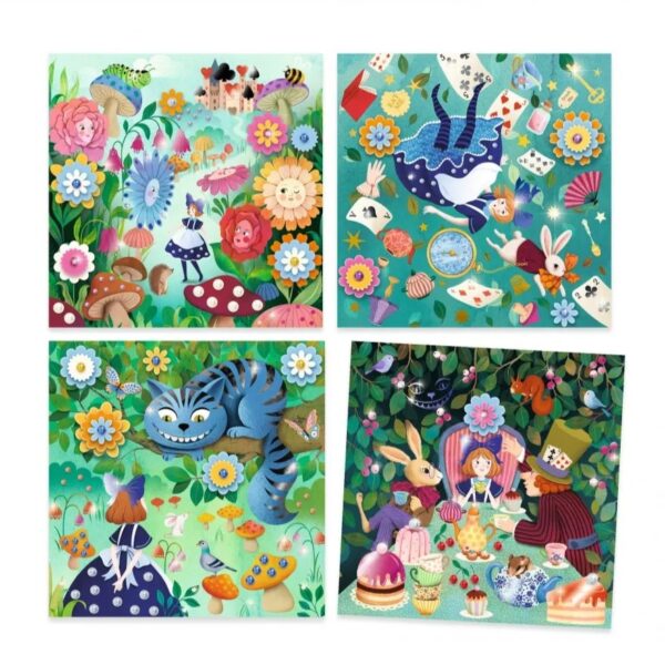 Djeco Djeco Schilderijtjes Versieren Transfer - In Wonderland 3070900094284 Djeco okt24 Speelgoed & Spellen Knutselen  Wijs west