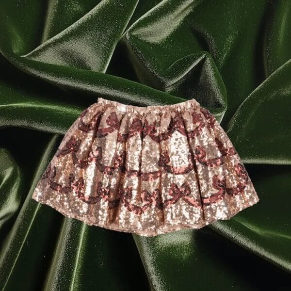 Konges Sløjd Konges Sløjd Starla Bow Wow Skirt Gold Blush 5715404332330 Konges Kerst Kleding & Accessoires Rokjes & Jurkjes  Wijs west